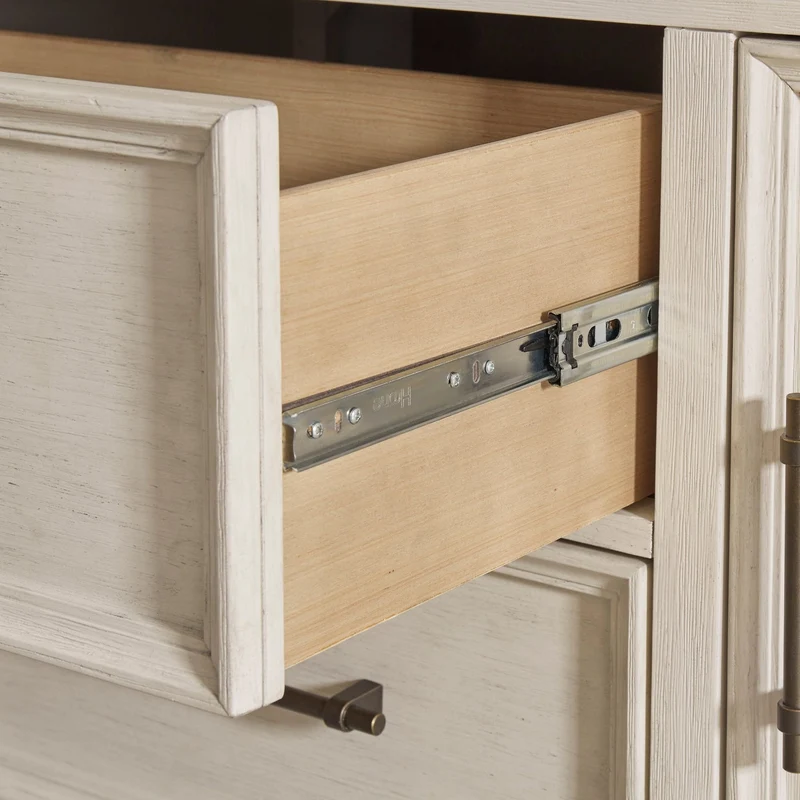 Bureau à 5 tiroirs et 2 portes en bois/placage bicolore - Shaybrock