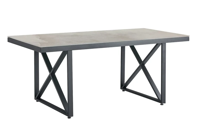 Table à manger noire marbre beige - Clara