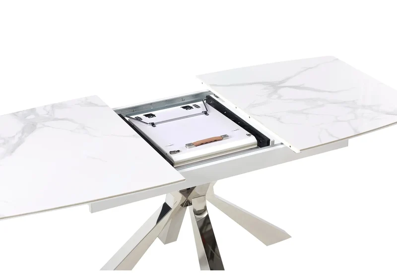 Table extensible céramique chromé marbre noir - Urso