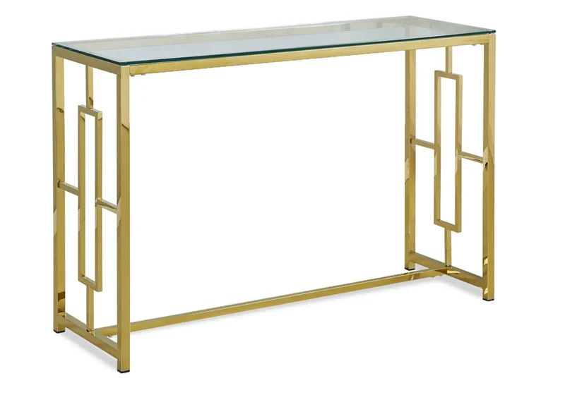Console dorée en verre trempé - Glory