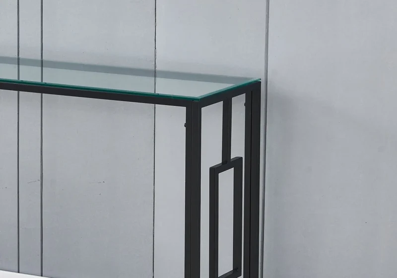 Console noire en verre trempé - Glory