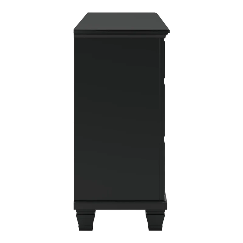 Bureau à 7 tiroirs en bois/placage noir - Lanolee