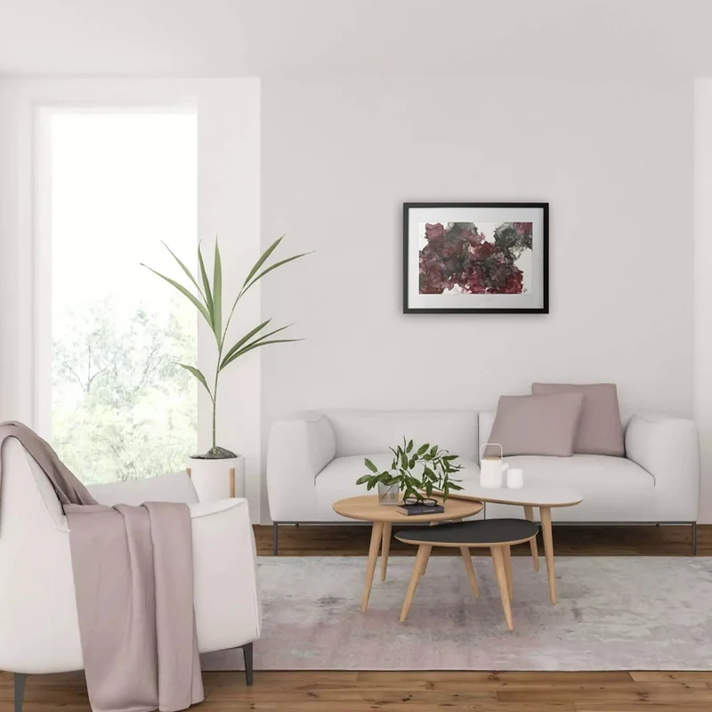 Toile 21,25 x 16,25 po avec un cadre noir - Rubis
