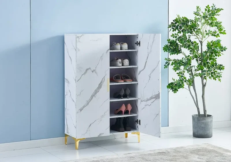 Meuble rangement marbre blanc - Maya