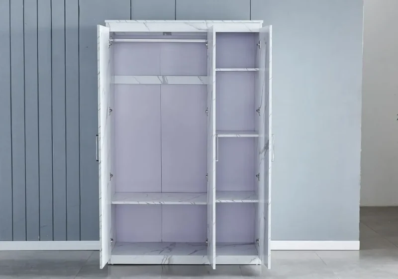 Armoire 3 portes marbre blanc - Maya