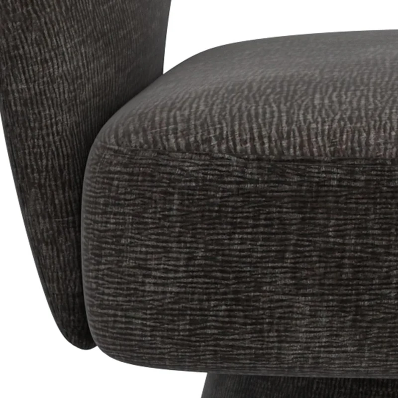 Chaise d'appoint pivotante en tissu chenille texturé - Santo