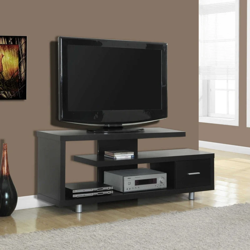 Meuble de télévision en stratifié et métal à 1 tiroir - I 2572-2573-2575
