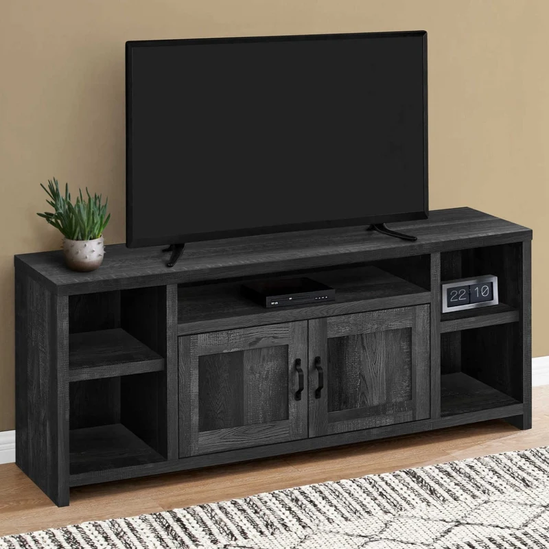 Meuble de télévision en stratifié faux bois à 2 portes - I 2742-2743