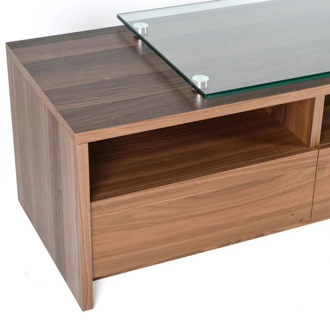 Extension en verre et bois pour meuble de télévision - Lin ACC