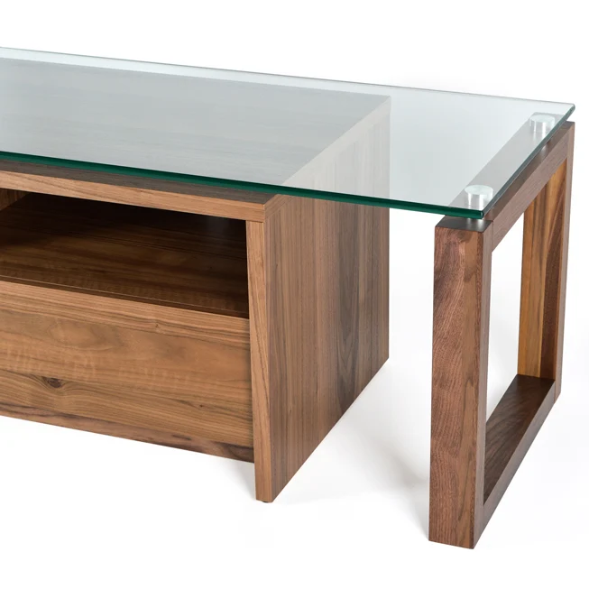 Extension en verre et bois pour meuble de télévision - Lin ACC