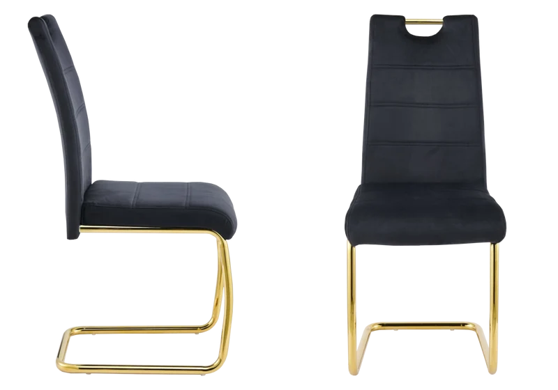 Chaise luge en velours noir dossier haut - Grazia x6