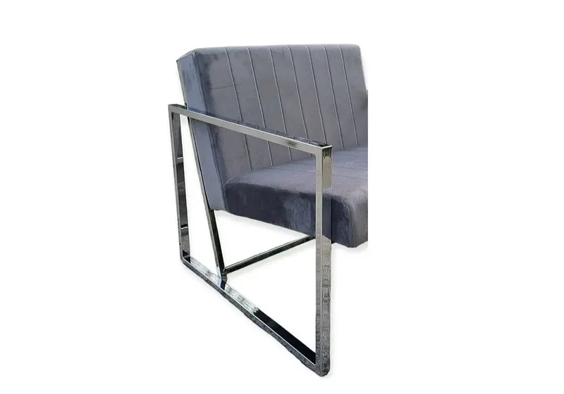 Fauteuil design velours gris - Geva