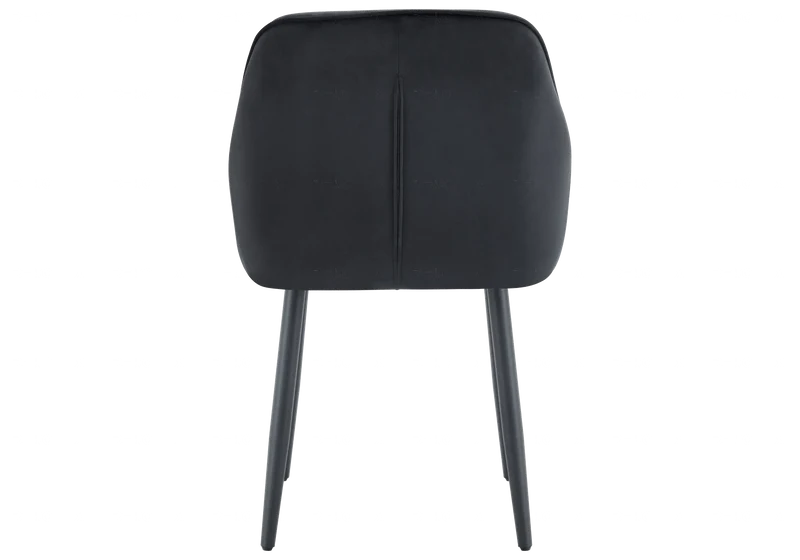 Chaises fauteuils capitonnés velours noir - Liora x2