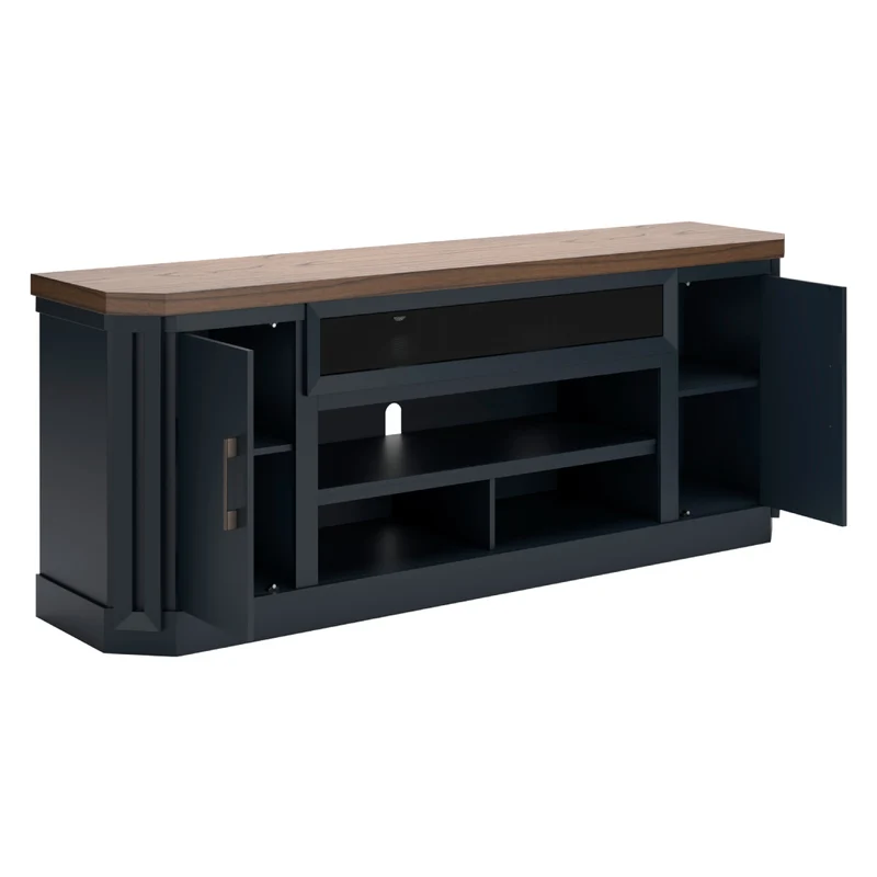 Meuble de télévision en bois/placage mindi bicolore - Lanocken