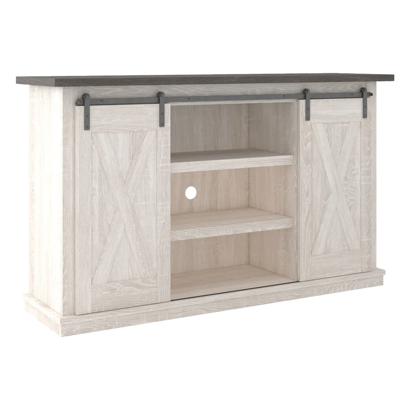 Meuble de télévision en bois/MDF bicolore avec 2 portes - Dorrinson