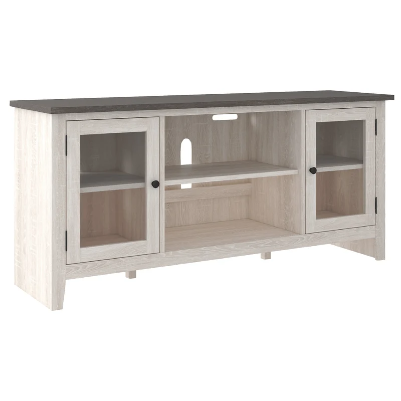 Meuble de télévision en bois/MDF bicolore avec 2 portes - Dorrinson