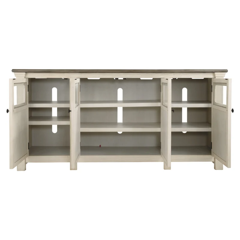 Meuble de télévision en bois/placage bicolore avec 4 portes - Bolanburg