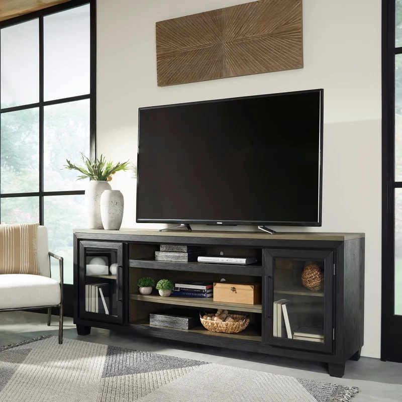 Meuble de télévision en bois/placage de chêne bicolore - Foyland