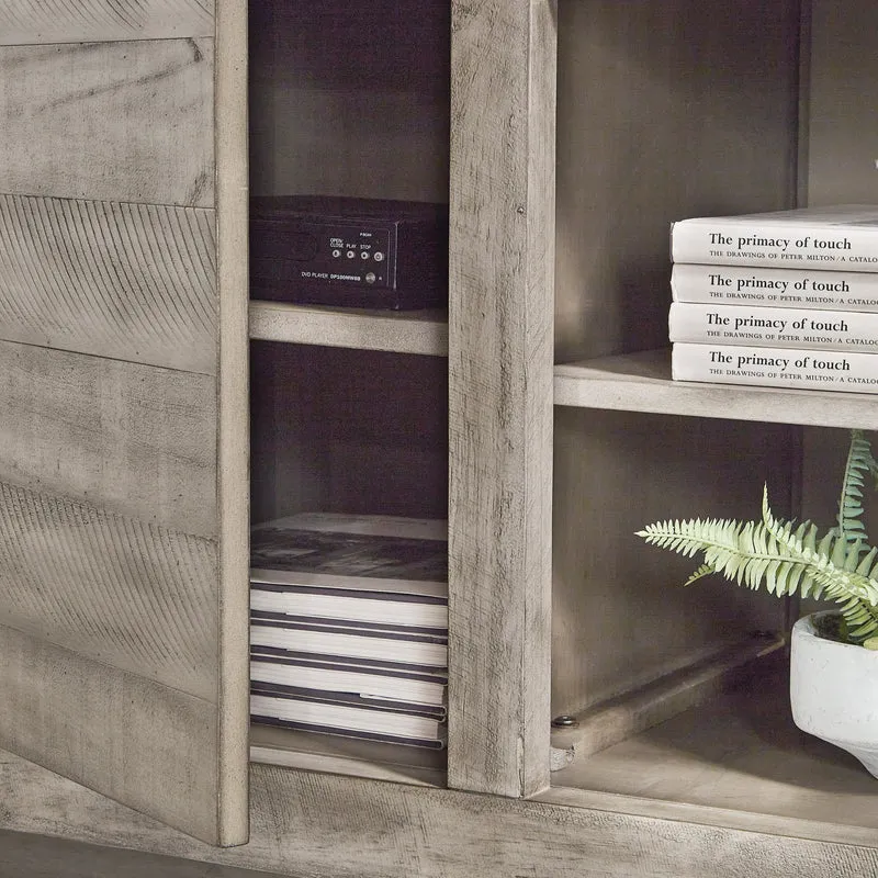 Meuble de télévision en bois/placage de pin gris pâle - Naydell