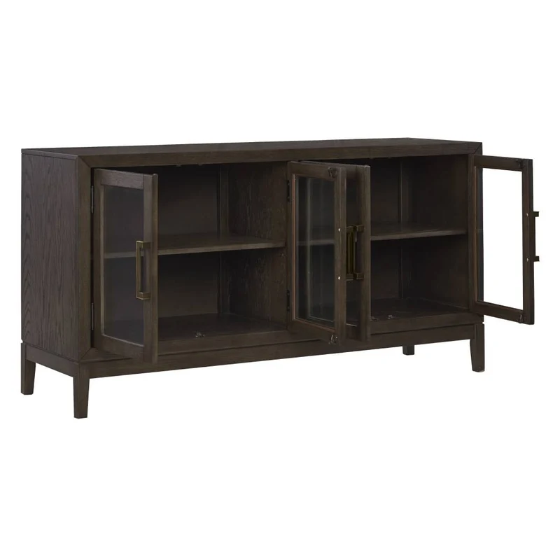Buffet en bois/placage de chêne brun foncé avec 4 portes - Burkhaus