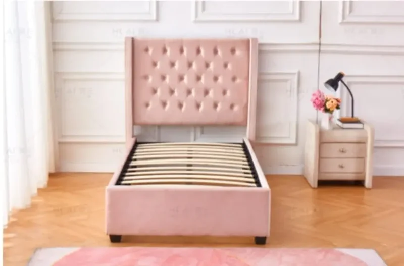 Lit enfant velours rose - Vora