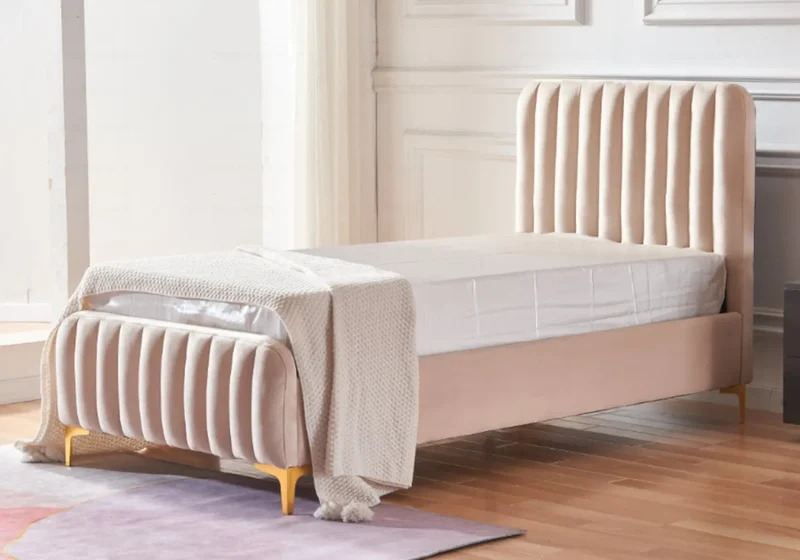 Lit enfant velours rose - Doly