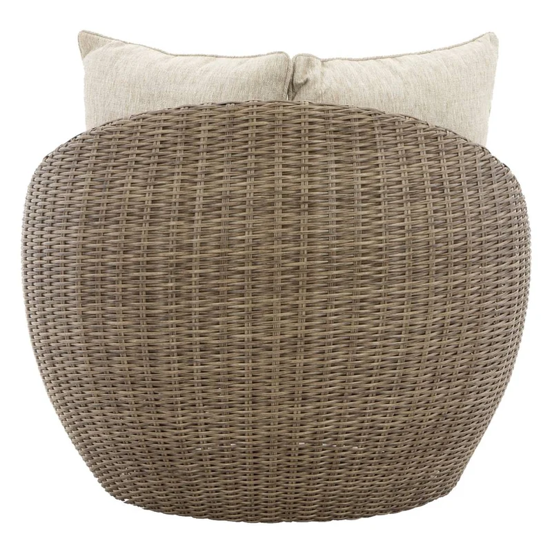 Ensemble de 2 fauteuils pivotants d'extérieur en tissu Nuvella beige - Danson