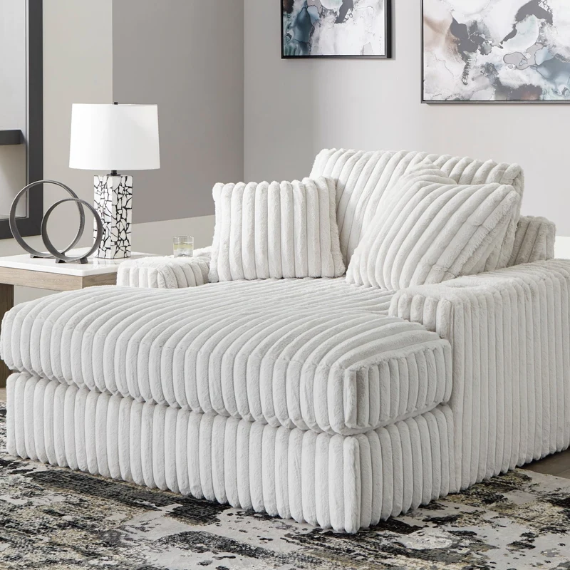 Fauteuil surdimensionné en velours côtelé blanc - Stupendous