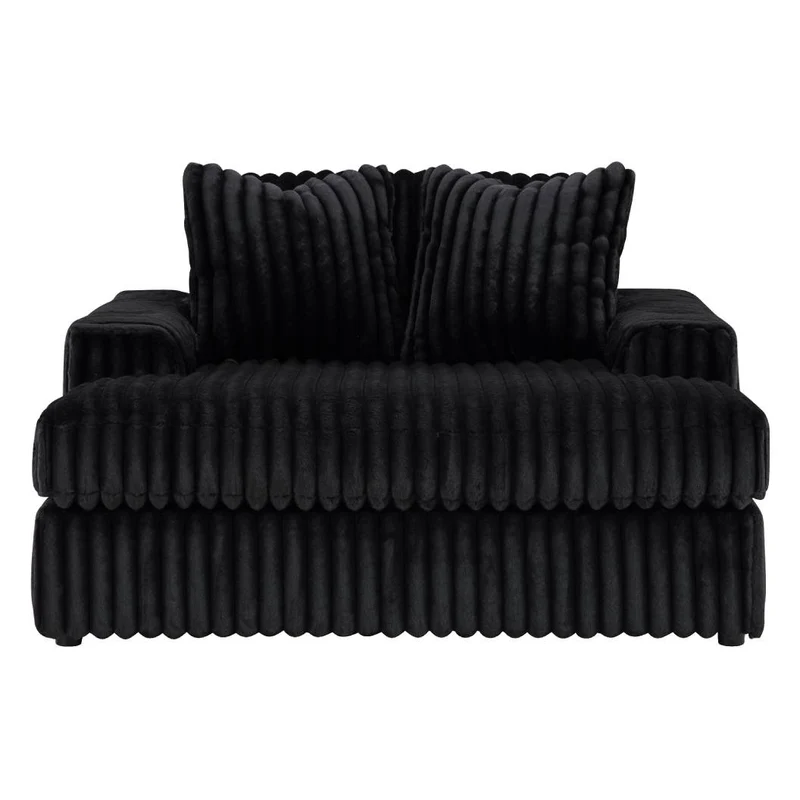 Fauteuil surdimensionné en velours côtelé noir - Midnight-Madness