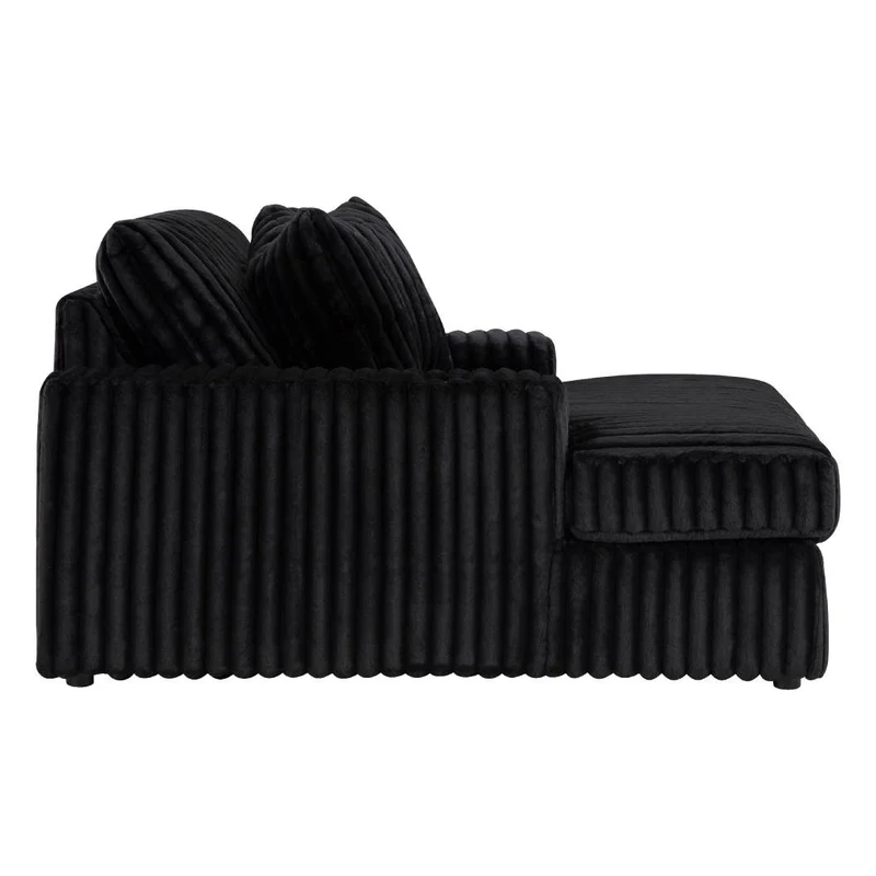 Fauteuil surdimensionné en velours côtelé noir - Midnight-Madness