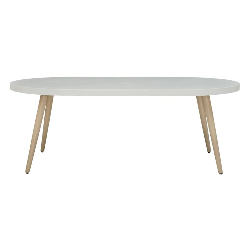 Table à manger extérieure avec un plateau aspect pierre blanche - Seton Creek