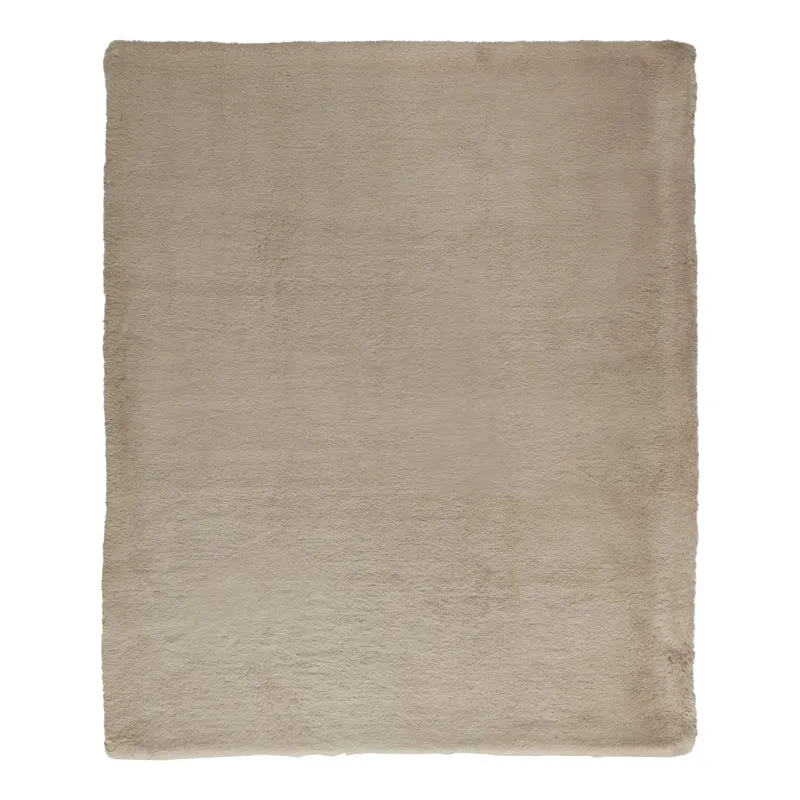 Jeté 50 x 60 po en fausse fourrure taupe - Gariland
