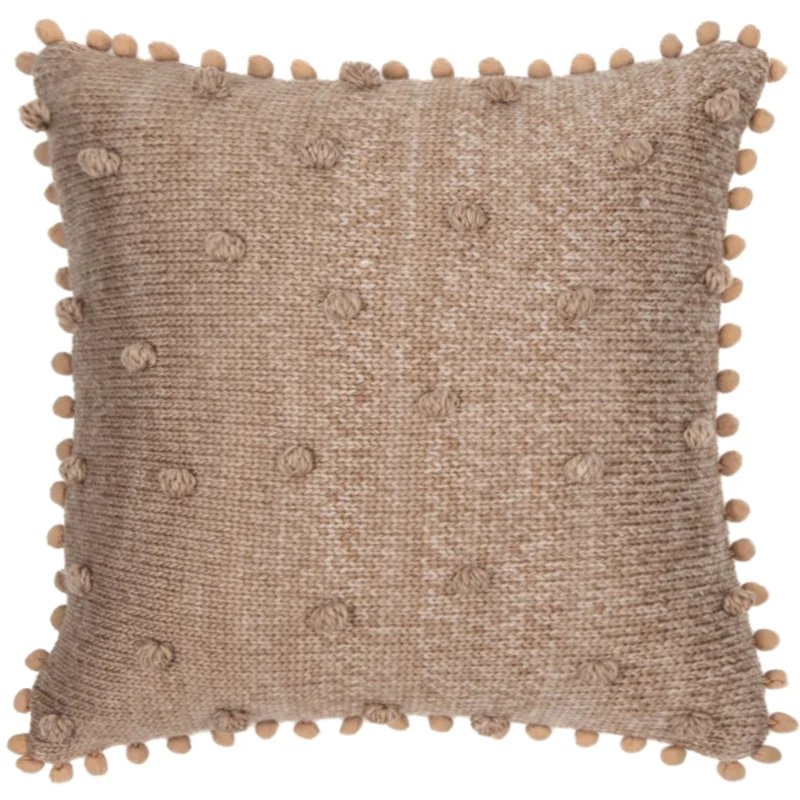 Coussin 20 x 20 po en acrylique tan - Mocaccino