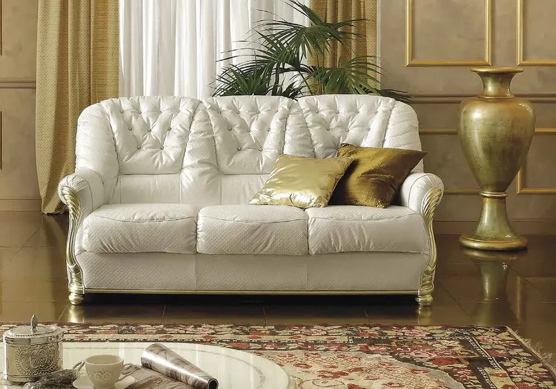 Canapé cuir blanc swarovski KOBA