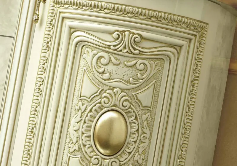 Salle à manger baroque laqué or ivoire KOBA