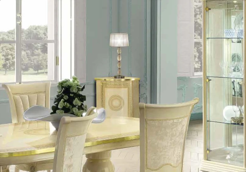 Espace TV baroque ivoire et or versace – IMPERIA