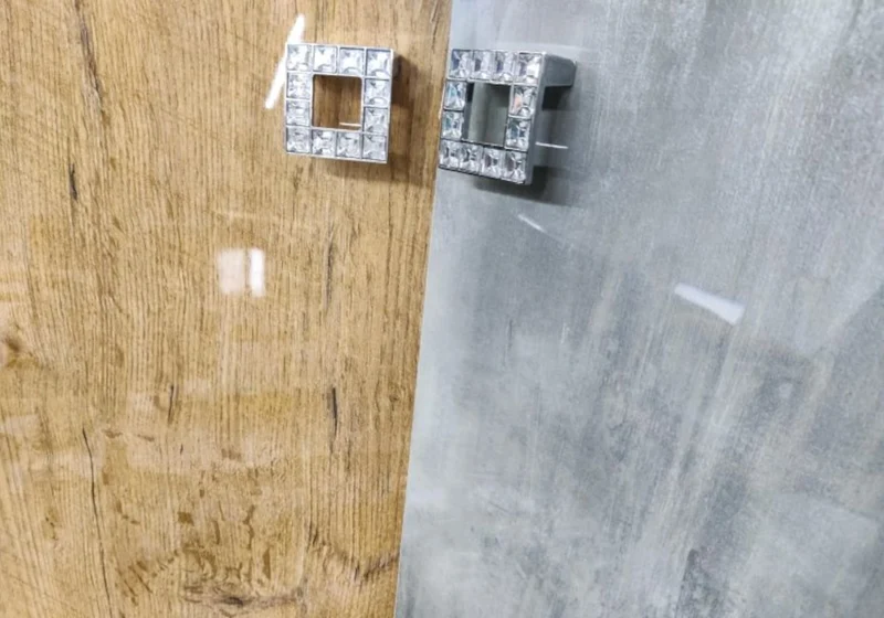 Ensemble mur TV laqué blanc & bois naturel – SARAH
