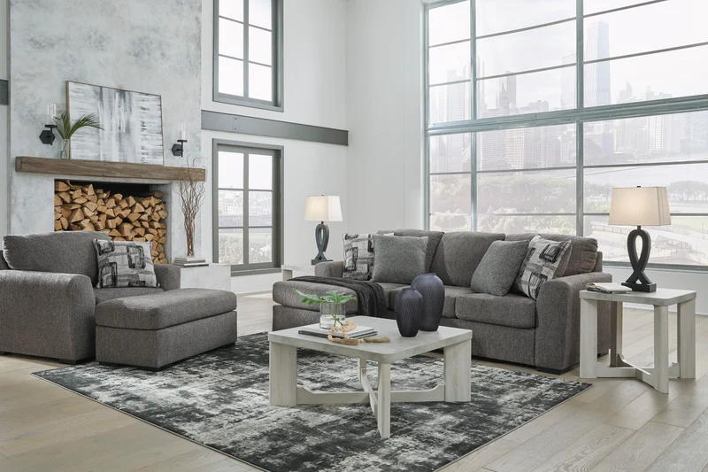 Fauteuil surdimensionné en tissu gris étain - Gardiner