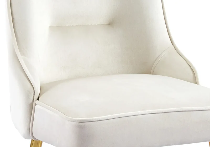 Chaise velours beige fermeture éclair dorée - Zip x2