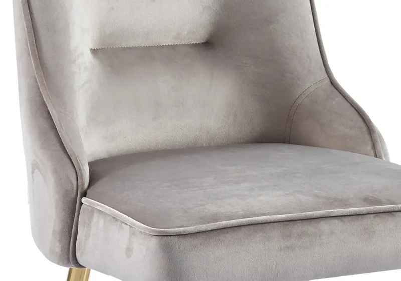 Chaise velours moka fermeture éclair dorée - Zip x2