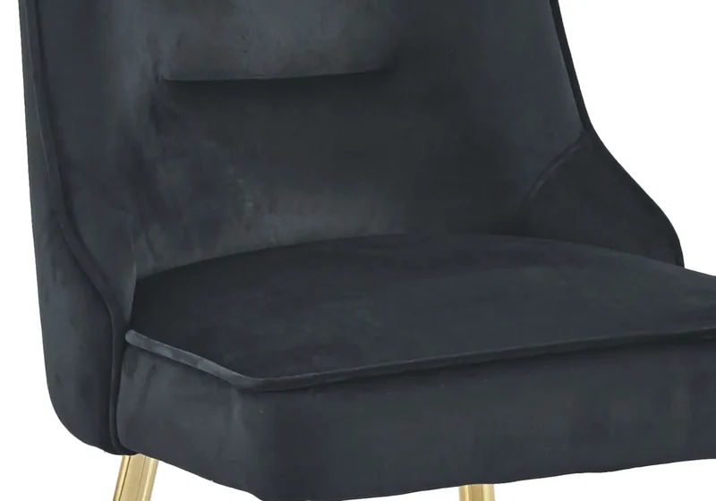 Chaise velours noir fermeture éclair dorée - Zip x2