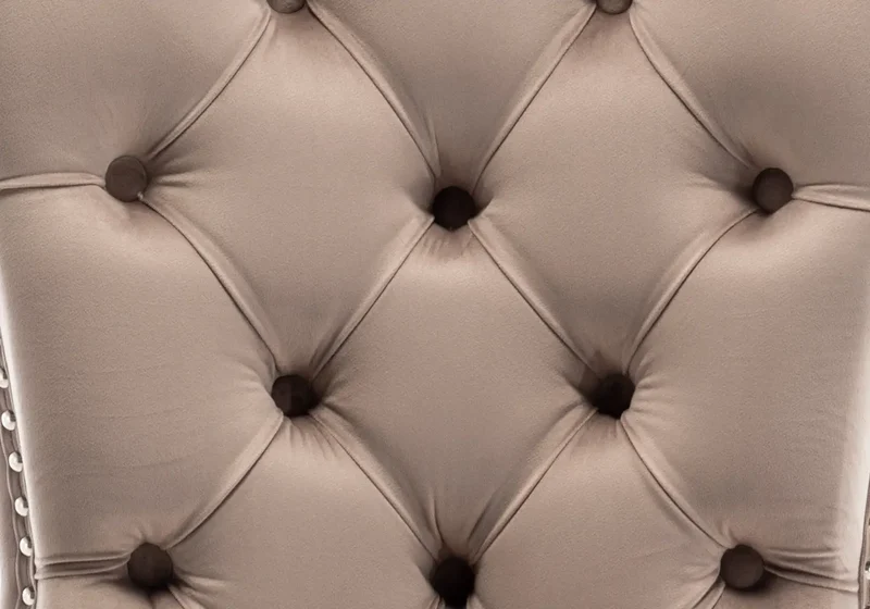 Chaises en velours moka avec poignée argentée - Lora x2