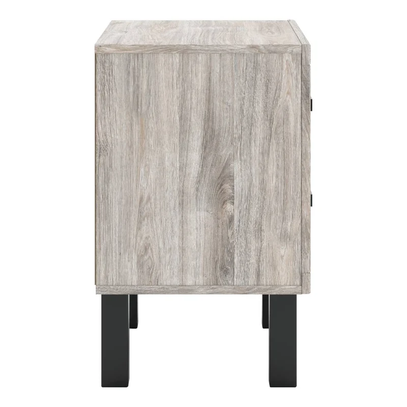 Table de chevet à 2 tiroirs en bois/placage bicolore - Vessalli