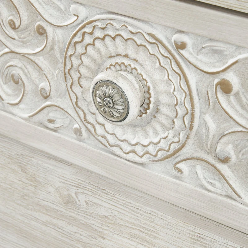 Table de chevet à 1 tiroir en bois/MDF blanc usé - Paxberry