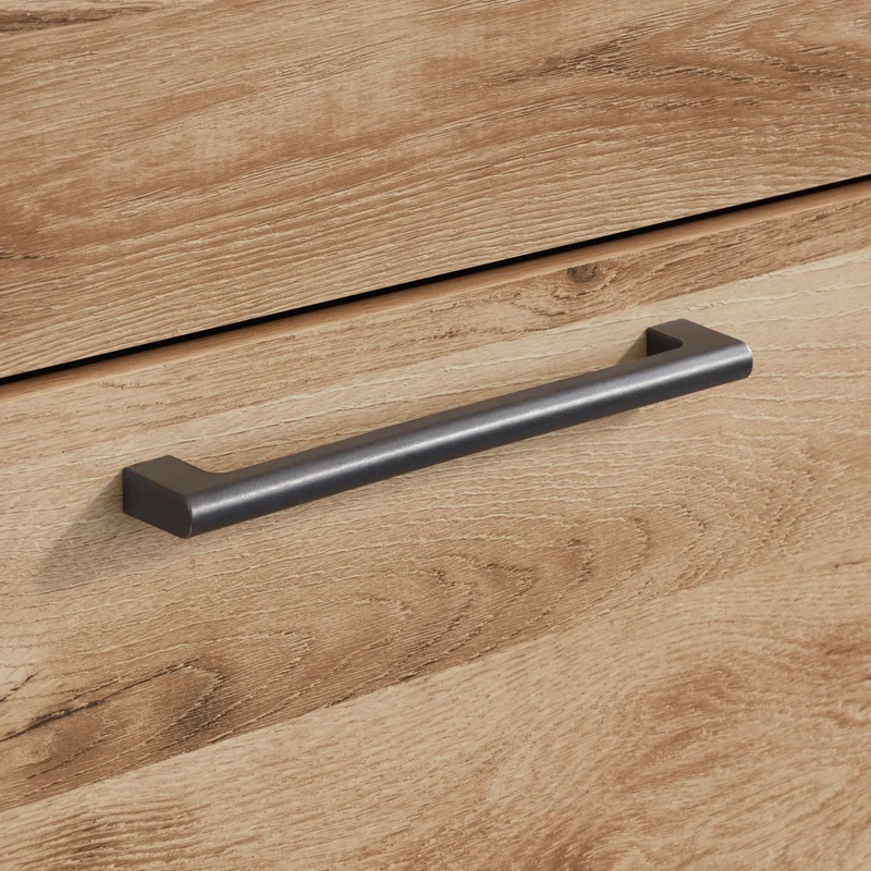Table de chevet à 2 tiroirs en bois/placage brun clair - Hyanna