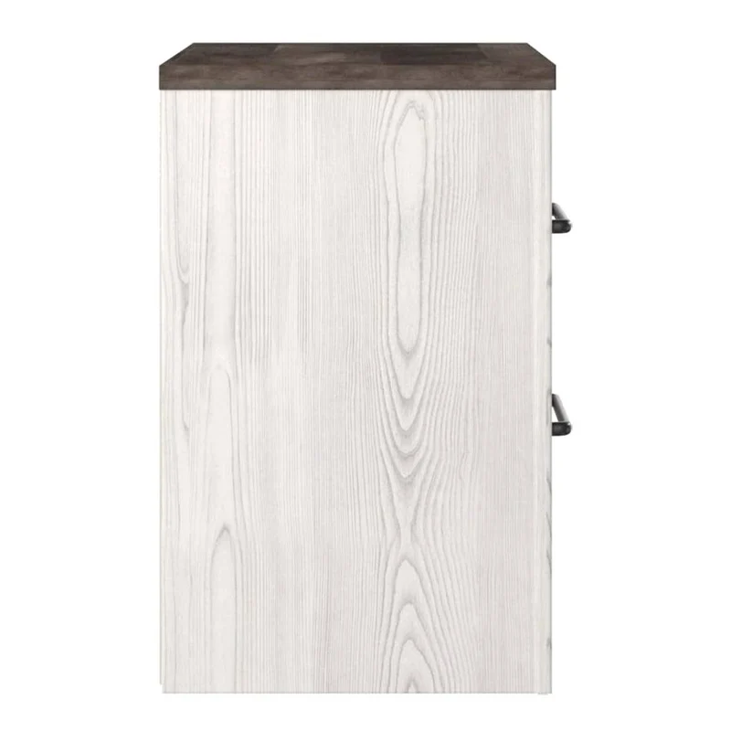 Table de chevet à 2 tiroirs en bois/placage bicolore - Gerridan
