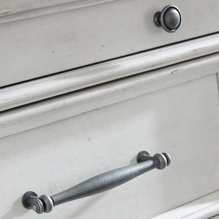 Table de chevet à 3 tiroirs en bois/placage blanc - Kanwyn