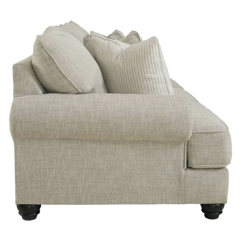 Sofa en tissu beige pâle avec coussins - Asanti