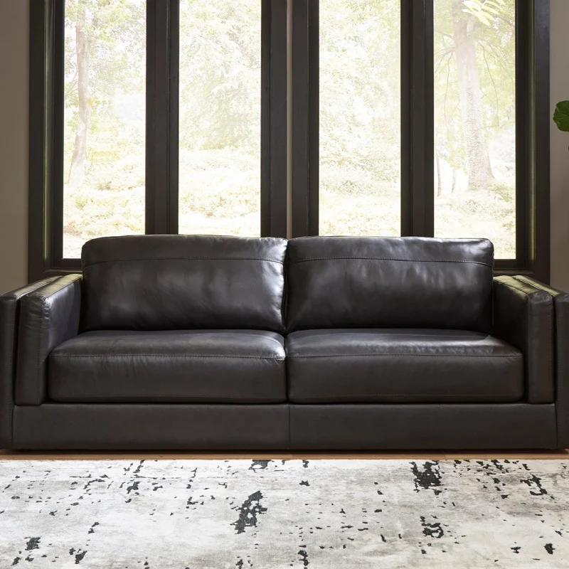 Sofa condo en cuir noir - Amiata
