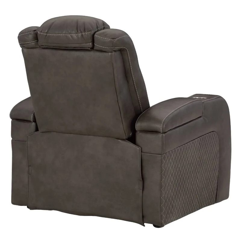Fauteuil inclinable motorisé aspect cuir gris foncé - Mountainous
